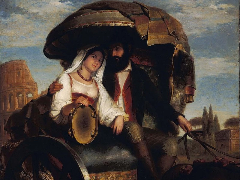1825 George Henry Hall - Carretto dei vini romano - Museo delle Belle Arti